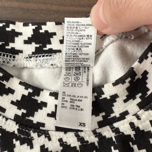 American Apparel Houndstooth Cropped Raglan Long Sleeve Top Round Neckline XS - Picture 16 of 16